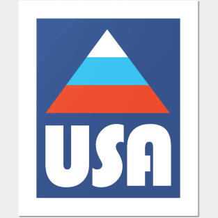 USA Winter Games Retro Mountain Posters and Art